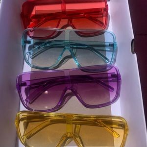 Oversized crystal square fashion sunglasses